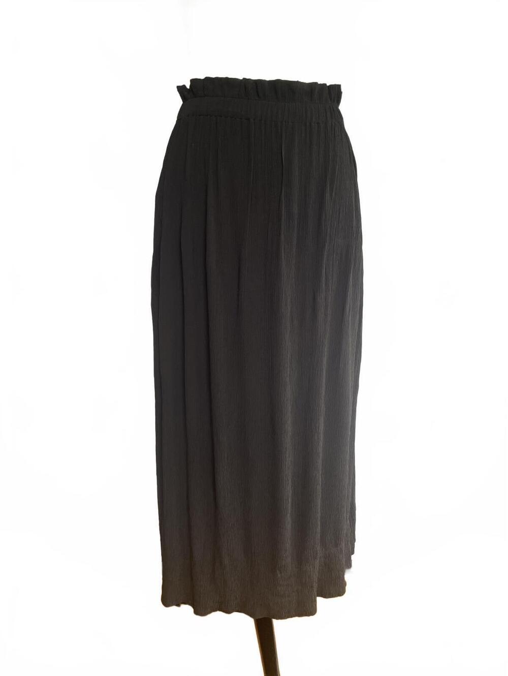 Everlane Black Crinkle Midi Skirt XS Whimsigoth Lagenlook Fairy Grunge Witchy